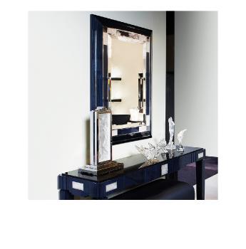 Miroir roses en édition numérotée, cristal incolore et bleu eucalyptus - Lalique